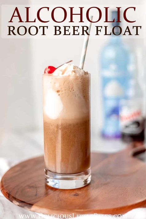 An Alcoholic Root Beer Float is a delicious way to cool down on a hot summer day. This easy to make, classic beverage is a fun cocktail for parties and celebrations, as well. Alcoholic Root Beer Float, Root Beer Floats Party, Root Beer Float Recipe, Pumpkin Spice Milkshake, Root Beer Floats, Whipped Cream Vodka, Float Recipes, Fun Straws, Pineapple Cocktail