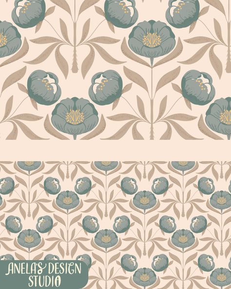 Peony Print Pattern, Peony Pattern Design, Peony Pattern, Wallpaper Print, Peony Print, Pattern Collection, Gold Ornaments, Wallpaper Decor, Art Licensing