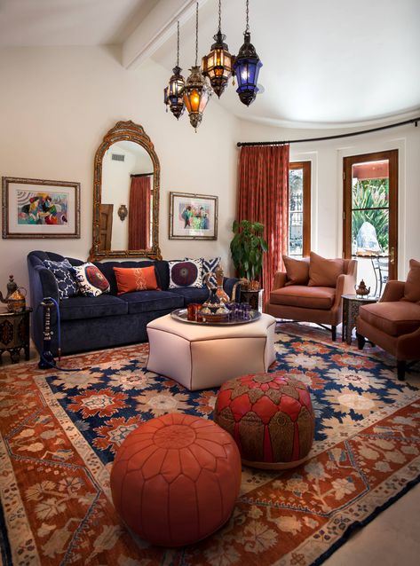 Talavera Living Room, Moroccan Modern Living Room, Moroccan Living Room Modern, Modern Moroccan Decor Living Room, Moracan Decor, Moroccan Living Room Ideas, Moroccan Interiors Living Room, Moroccan Home Decor Ideas, Moroccan Inspired Living Room