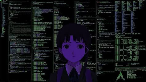 Experiment Lain, Anime Computer Wallpaper, Serial Experiments Lain, Wallpaper Computer, Ladybug Wallpaper, Goth Wallpaper, 다크 판타지, Computer Wallpaper, Purple Wallpaper