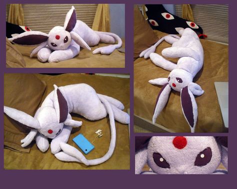 Life Size Espeon Plush by https://www.deviantart.com/sareii on @DeviantArt Espeon Plush, Pokemon Craft, Plushie Patterns, Sewing Stuffed Animals, Pokemon Plush, Plush Pattern, My Pokemon, Cute Stuffed Animals, Diy Couture