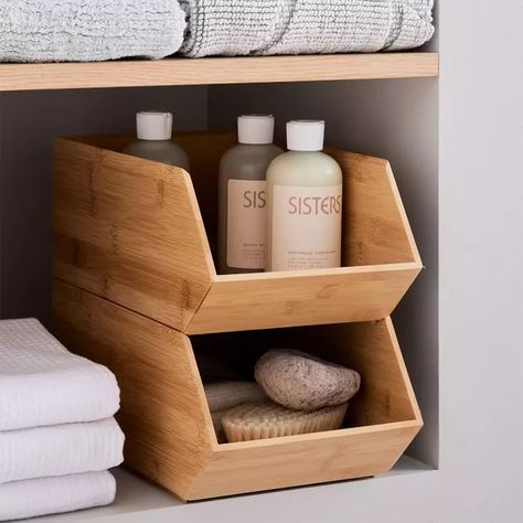 Eco Friendly Organization, Natural Bathroom Accessories, Mulberry House, Bamboo Bathroom Accessories, Eco Bathroom, Bamboo Storage, Bamboo Shelf, Bamboo Bathroom, Bathroom Organizer