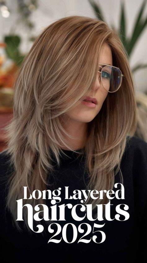 For a fresh and stylish look, long layered haircuts with bangs are a must-try! Whether you have wavy, curly, or straight hair, adding choppy layers and face-framing pieces can transform your look. Try long layered haircuts side part for an elegant style or go for curtain bangs for a softer effect. Perfect for medium-length and shoulder-length hair, this trend is ideal for brunettes and those with thin wavy hair Long Layered Haircuts Side Part, Layered Haircuts Side Part, Haircuts Side Part, Long Layered Haircuts With Bangs, Framing Pieces, Layered Haircuts With Bangs, Choppy Layers, Long Layered Haircuts, Haircuts With Bangs