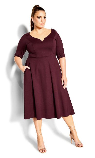 Plus Size Occasion Dresses | Avenue A Line Dress Plus Size, City Chic Dresses, Ponte Dress, Flirty Dresses, Midi Dress Party, Wedding Outfits, Clothes Ideas, Elbow Sleeve, Chic Woman