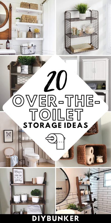 Storage For Very Small Bathroom, Ideas For Storage In Small Bathroom, Ways To Store Toilet Paper In Bathroom, Style Bathroom Shelves Over Toilet, Shelf For Small Bathroom, Half Bathroom Organization, Very Small Bathroom Wall Shelves, Hand Towel Ideas Bathroom, Teeny Tiny Bathroom Ideas