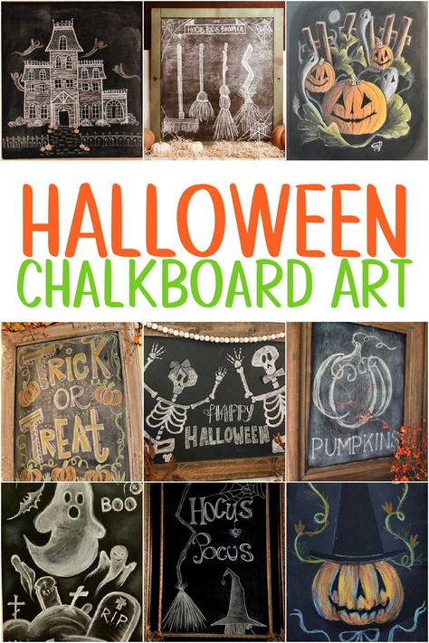 Fall Chalk Art Ideas Easy, Halloween Chalk Board Decor, Fall Halloween Chalkboard Art, Happy Fall Y'all Chalkboard, Halloween Black Board Ideas, Halloween Chalk Art Ideas, Spooky Season Chalkboard Art, Funny Halloween Chalkboard Art, Happy Fall Yall Chalkboard Art