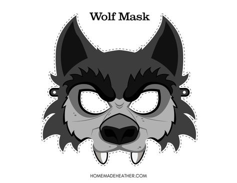 Wolf Mask Ideas, Wolf Mask Diy, Wolf Mask Template, Wolf Craft, Mask Template Printable, Printable Masks, Wolf Mask, Face Template, Wolf Face