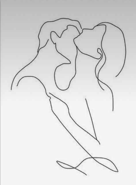 Man And Woman Kissing Silhouette, Body Line Art Couple, Feminine Line Art, Couple Line Art, Black Color Hairstyles, Minimalist Couple, Optical Illusion Tattoos, Illusion Tattoos, Hairstyles Black Hair