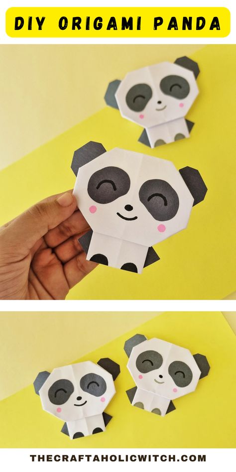 Explore the art of paper folding and create your very own origami panda with our easy-to-follow instructions and accompanying video tutorial. Origami Panda, Origami Dove, Origami Easy Step By Step, Basic Origami, Panda Craft, Easy Origami For Kids, Crafts By Season, Paper Folding Crafts, Cute Origami