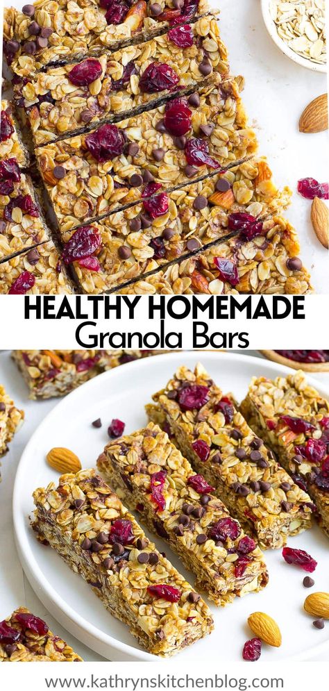 Healthy Granola Bar Recipe (No-Bake & Easy) Healthy Granola Bar Recipe, Apple Granola Bars, Coastal Picnic, Healthy Granola Bar, Healthy Homemade Granola Bars, Fruit Granola Bars, Granola Bar Recipe Healthy, Soft Granola, Bars Recipes Healthy