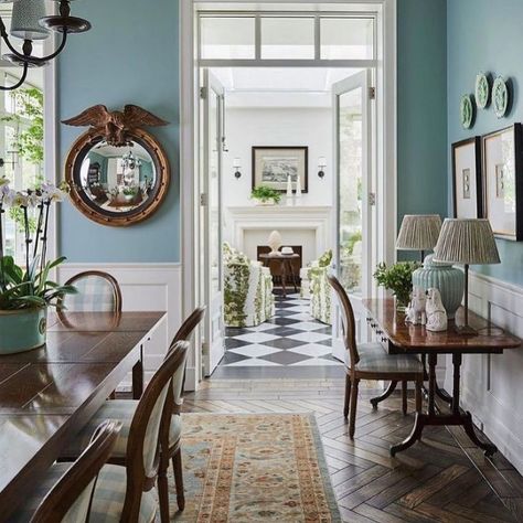 Traditions Ltd. on Instagram: “H a p p y S a t u r d a y! #saturday #blue #blueandwhite #design #interiors #march #missutass💗 #pic #picoftheday #picture #pictureoftheday” Glam Pad, Wood Parquet, Fine Living, Design A Space, European Antiques, Elegant Interiors, Blue Walls, Maine House, Dream Room