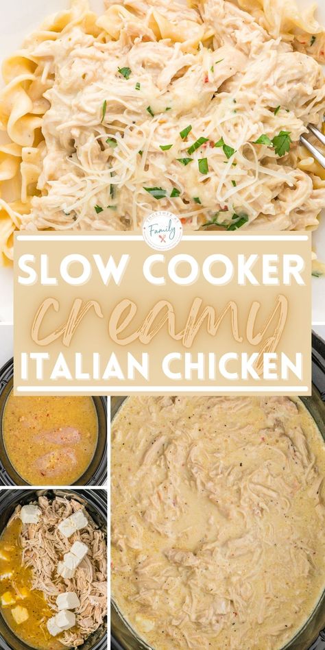 Italian Dressing Chicken, Chicken And Cheese Recipes, Italian Chicken Crockpot, Creamy Italian Chicken, Creamy Chicken Recipes, Italian Chicken Recipes, Shredded Chicken Recipes, Cream Cheese Chicken, Italian Chicken