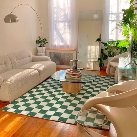 Checkerboard Rug, Checkered Rug, Dreamy Room, Rug Living Room, How To Decorate, British Indian Ocean Territory, Mozambique, 인테리어 디자인, Modern Minimalist