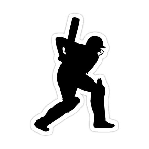 Decorate laptops, Hydro Flasks, cars and more with removable kiss-cut, vinyl decal stickers. Glossy, matte, and transparent options in various sizes. Super durable and water-resistant. Cricket action silhouette showing a cricketer in action. Sports Stickers Printable, Cricket Theme Cake Topper Printable, Cricket Stickers Printable, Cricket Bat Stickers, Magician Cake, Summer Olympics Crafts, Cricket Party, Cricket Stickers, Cricket Birthday Cake