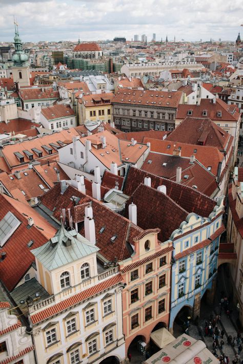 Buildings From Above, Prague Buildings, From Above Photography, City From Above, Prague Architecture, Rooftop View, Europe Honeymoon, Travel Photography Europe, Prague Travel