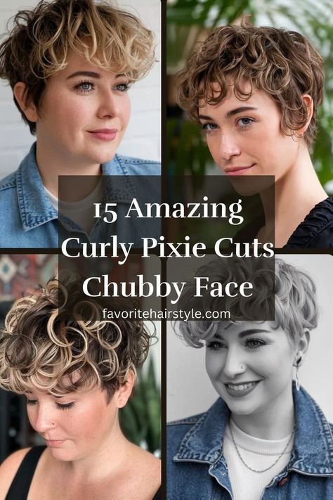 15 Amazing Curly Pixie Cuts Chubby Face - Favorite Hair Styles | Trendy Haircuts for Men, Women Curly Pixie Shaved Sides, Curly Pixie Grow Out, Womens Short Curly Hair, Short Pixie Wavy Hair, Short Wave Hairstyles For Women, Curly Pixie Undercut, Plus Size Pixie Cut, Short Wavy Pixie Haircut, Short Pixie Cut Curly Hair