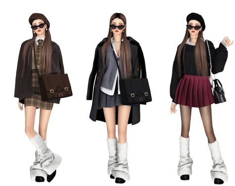 TS4 Preppy Style Lookbook #5 Blush Lips, Dark Academia Clothes, Academia Clothes, Style Lookbook, Fashion Design Collection, Sims Hair, Sims 4 Cas, Sims 4 Clothing, The Sims4