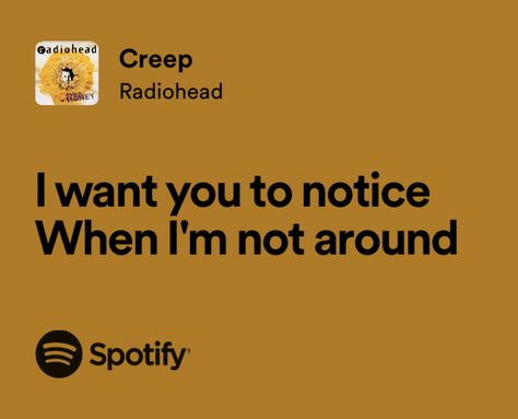 Poetic Song Lyrics, Radiohead Playlist, Just Radiohead Spotify, Radiohead Spotify Lyrics, Radiohead Lyrics, Creep Radiohead, Apocalypse Spotify Lyrics, Real Lyrics, Relatable Lyrics