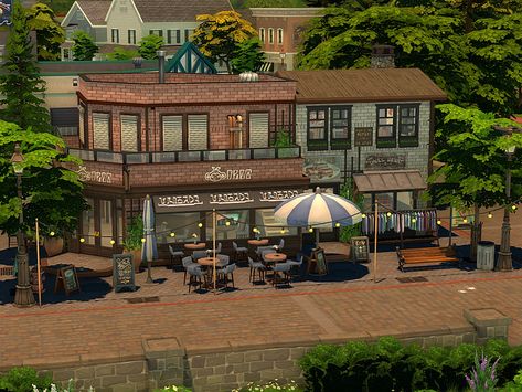 Sims 4 Lots, The Sims 4 Lots, Woodland Cottage, Bubble Tea Shop, French Village, Sims 4 House Plans, Beacon Hills, Sims 4 House Design, Sims Building