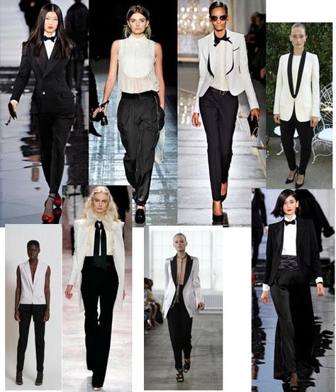 You = high femme. Tux = manly man suit. But a high femme in a tux..Ooooo hello contrast and juxtaposition! Yessss Women Tuxedo Outfit Aesthetic, Tuxedo Outfits For Women, Girl Tux, Tuxedo Women Suits, Female Tux, Tuxedo Ideas, Women Tuxedo, Womens Tuxedo, Tuxedo Fashion