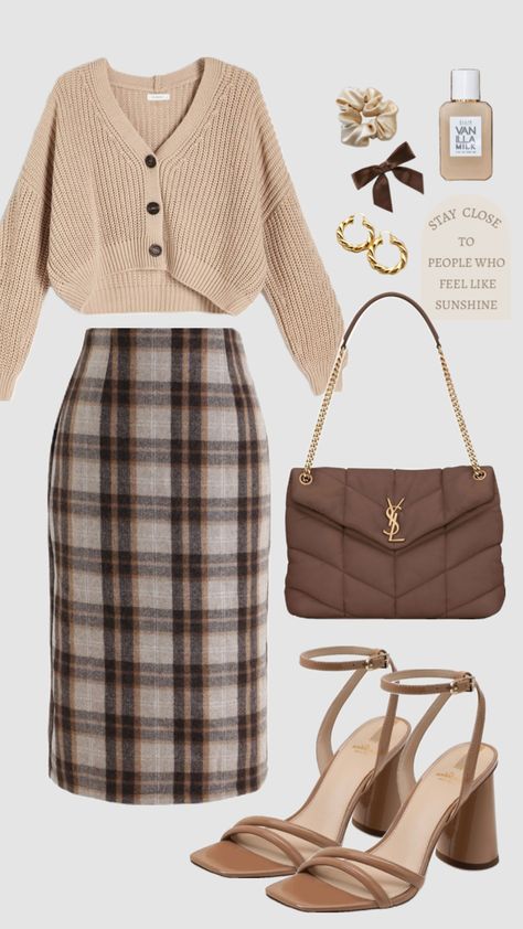 #neutral #churchoutfit #modestoutfit #skirt #cardigan #summer #falloutfit #brown #outfit #outfitideas #spring #aesthetic #beauty #style Street Fashion Inspiration, Modest Street Fashion, Modest Girly Outfits, Modesty Outfits, Cute Modest Outfits, Easy Trendy Outfits, Church Outfits, Modest Fashion Outfits, Cute Everyday Outfits