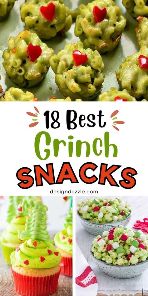 Grinch Snack Ideas, Grinch Dessert Ideas, Grinch Snacks, Green Food Party, Grinch Snack, Grinch Popcorn, Grinch Cake, Grinch Movie, Grinch Cookies