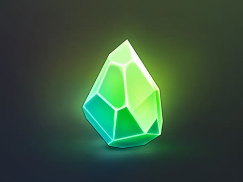 Green crystal icon by Vasili Tkach Crystal Icon, Crystal Drawing, Magic Stones, Gemstone Art, Crystal Green, Gems Art, Cool Wallpapers Cartoon, Ancient Mysteries, Game Concept Art