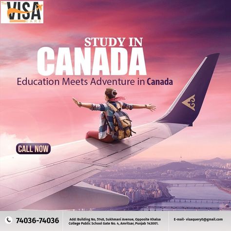 Study In Canada Social Media Post, Canada Poster Design, Abroad Study Poster, Adventure Poster Design, Study In Canada Creative Ads, Study Abroad Ads, Study Abroad Poster Design, Study Abroad Creative Ads, Study Abroad Poster