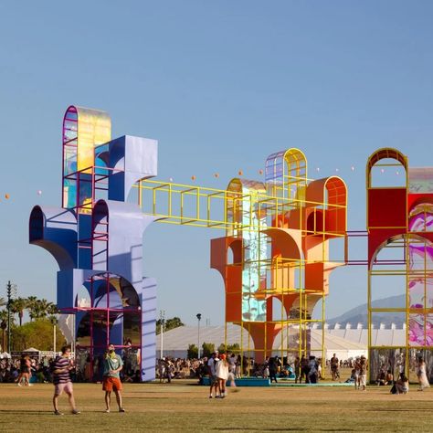 Coachella 2022 installations by Architensions, Kiki van Eijk and more Coachella Landscape, Coachella Art Installations, Coachella Installations, Coachella Design, Festival Structures, Coachella Art, Coachella 2022, Magnified Images, Sculpture Inspiration