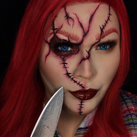 Chucky Makeup, Halloween Bride, Classy Halloween Decor, Bride Of Chucky, Halloween Costumes Makeup, Jeffree Star Cosmetics, Maquillage Halloween, Halloween Food For Party, Fantasy Makeup