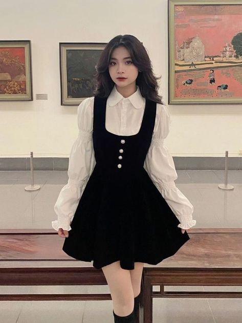 Cute Dress Outfits, Korean Casual Outfits, Korean Fashion Dress, Quick Outfits, Easy Trendy Outfits, Modest Fashion Outfits, Really Cute Outfits, Girly Outfits, Korean Outfits