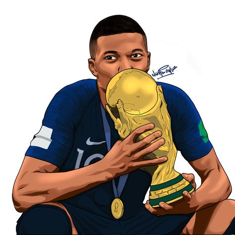 Kylian Mbappe World Cup, Mbappe Cartoon, Mbappe Art, Mbappe World Cup, Mbappe France, World Cup Draw, Football Rug, Portugal Soccer, Kiss Tattoos