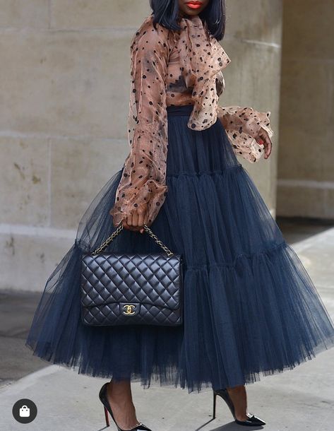 Tulle Skirt Outfit Casual Street Style, Tulle Skirt Outfits Casual, Tutu Skirt Outfit, Blue Tulle Skirt, Tulle Skirts Outfit, Tulle Skirts, Fashionista Clothes, Classy Casual Outfits, Bow Blouse