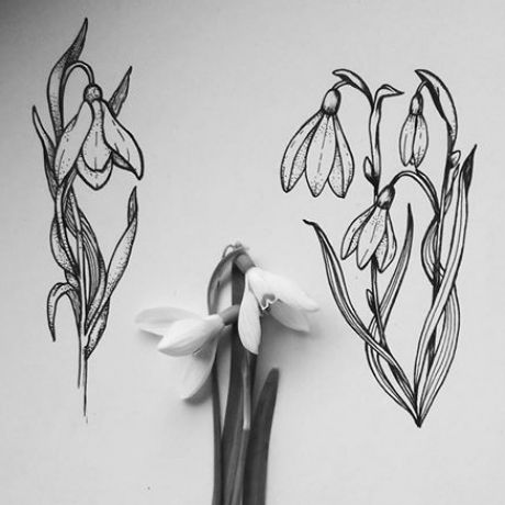 Snowdrop Flower Tattoo, Flor Tattoo, Snowdrop Flower, Birth Flower Tattoos, Flower Tattoo Sleeve, Tattoo Girls, 1 Tattoo, Family Tattoos, Dream Tattoos