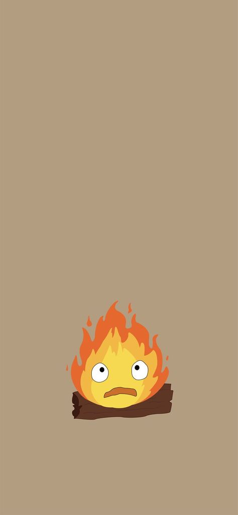 Cute Wallpapers Ghibli, Studio Ghibli Wallpaper Calcifer, Cute Howls Moving Castle Wallpaper, Calcifer Background, Ghibli Fall Wallpaper, Studio Ghibli Wallpaper Iphone Howl's Moving Castle, Studio Ghibli Wallpaper Howls Moving Castle, Studio Ghibli Minimalist Wallpaper, Calcifer Lockscreen