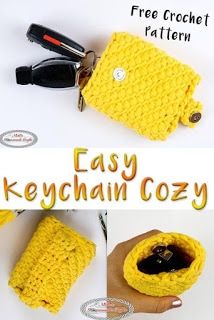 Easy Keychain, Crochet Key Cover, Crochet Car, Cozy Crochet Patterns, Crochet Cozy, Crochet Keychain Pattern, Easy Crochet Patterns Free, Cozy Crochet, Crochet Gift