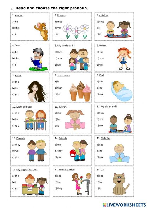 English Pronouns Worksheet, Subject Pronoun Worksheet, Pronouns Worksheet For Kindergarten, Subject Pronouns Worksheet Grade 1, Pronouns Worksheet For Class 2, Personal Pronouns Flashcards, Worksheet Pronouns, Personality Worksheet, Subject Pronouns Worksheet