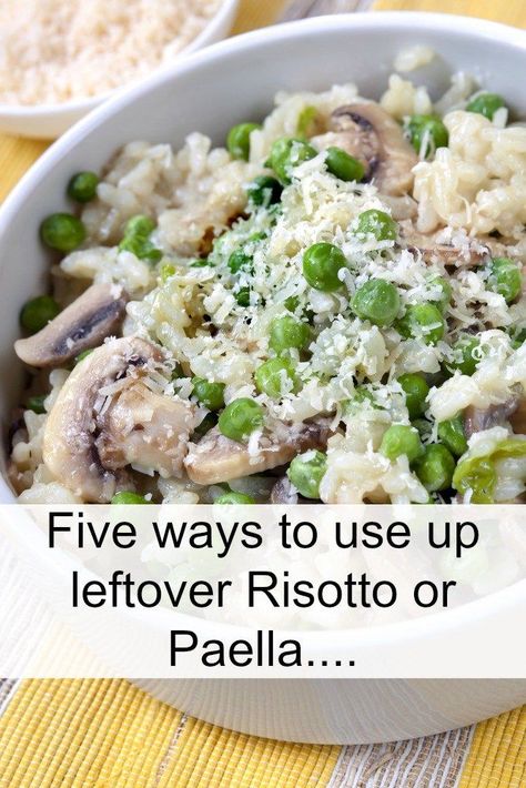 Five ways to use up leftover Risotto or Paella.... Feeding a Family can be expensive but there are ways to make it cost less. This is great for those of you needing a bit of help with meal planning and batch cooking your family meals to help you save some money when you're budgeting. Homemade Paella, Leftover Risotto, Baked Risotto, Meal Prep For Beginners, Fitness Plans, Frugal Family, Clean Eating Dinner, The Leftovers, Risotto Recipes