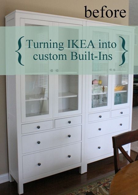 The how-to on turning the cabinets into built-ins. How else am I going to find exactly what I want? Ikea Hemnes Cabinet, Hemnes Bookcase, Built In China Cabinet, Ikea Built In, Ikea Bookcase, Living Colors, Flat Rock, Ikea Hemnes, Custom Built Ins