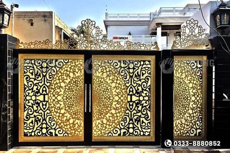 Main Gate Design In Pakistan, Boundary Gate Design, Jali Gate, Engraving Metal, Main Gates, Home Gate Design, Gate Designs Modern, Home Gate, Jaali Design