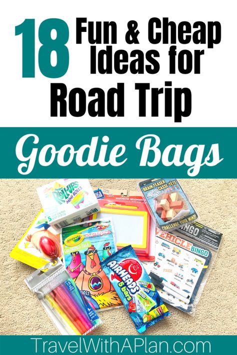 Trip Goodie Bags Ideas, Road Trip Goodie Bags, Goodie Bags Ideas, Goodie Bag Ideas, Road Trip Bag, Road Trip Gifts, Road Trip Kit, Bags To Make, Kids Smile