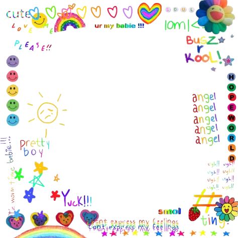 Collage Template Aesthetic, Childish Aesthetic, Pretty L, Colouring Ideas, Kidcore Aesthetic, Lovecore Aesthetic, Overlays Cute, Image Stickers, Overlays Picsart