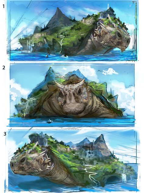 Giant Turtle, Artstation Explore, Aquatic Creatures, Arte Doodle, Turtle Island, Praise The Sun, Fantasy Beasts, 다크 판타지, Monster Concept Art