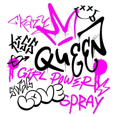 Graffiti Logo Design, Street Style Art, Free Graffiti Fonts, Street Style Design, Graffiti Fonts, Pink Graffiti, Alphabet Graffiti, Graffiti Text, Paint Vector