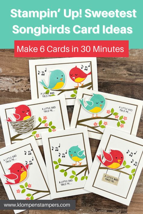 Note Card Ideas, Sip Cards, Bee Valentines Cards, Simple Greeting Cards, Best Happy Birthday Message, Sweet Songbirds, Jackie Bolhuis, Song Birds, Homemade Card