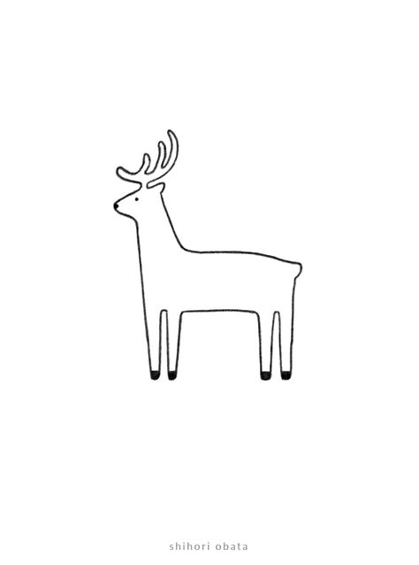 Easy Reindeer Drawing, Deer Drawing Easy, Animal Drawing Ideas, Cute Easy Animal Drawings, Reindeer Drawing, Cartoon Reindeer, Deer Drawing, Easy Animal Drawings, Easy Doodle