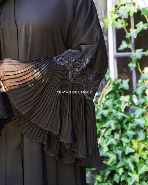 Abayas Boutique on Instagram: “The All important Close Up  The New Lavish Flutter Open Abaya is the ultimate lace Abaya.  https://abayasboutique.com/en/open-…” Abaya Fashion Modern, Lace Abaya, Black Abaya Designs, Abaya Fashion Dubai, Hijab Dress Party, Pakistan Dress, Kids Dress Collection, Open Abaya, Muslim Fashion Hijab Outfits