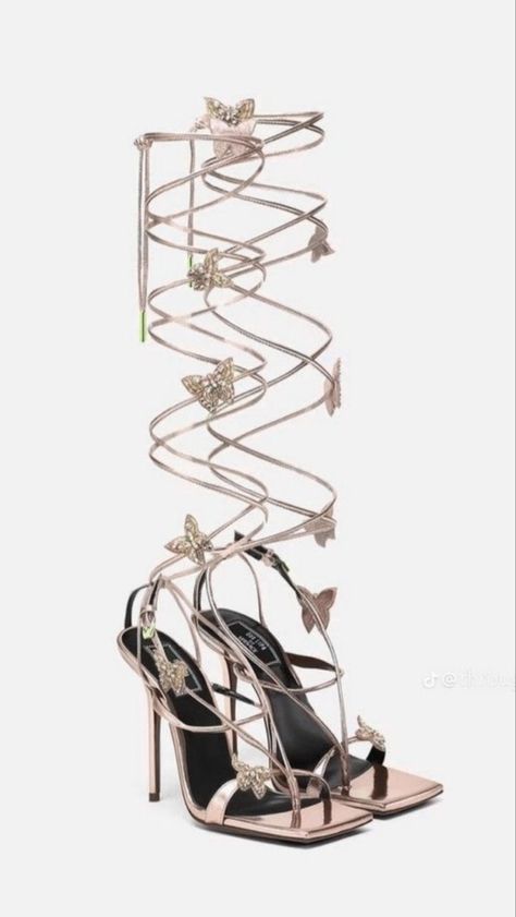 Prom Hills Shoes, Versace Butterfly Heels, Hills Shoes, Shoes Heels Prom, Versace Heels, Champagne Heels, Butterfly Heels, Shoes Fashion Photography, Fancy Heels