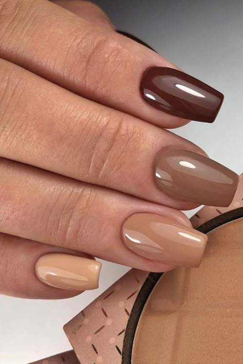 Thanksgiving Nails Color, Brown Acrylic Nails, Brown Nail Polish, Fall Gel Nails, Fall Acrylic Nails, Thanksgiving Nails, Brown Nails, Dream Nails, Pretty Acrylic Nails