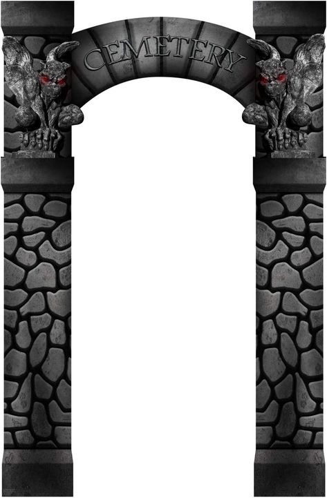 Gothic Wedding Decorations, Arch Entrance, Arch Gate, Cardboard Standup, Halloween Party Props, Halloween Graveyard, Life Size Cutouts, Astuces Diy, Cardboard Cutouts